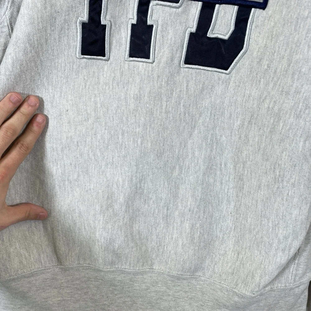 Vtg Reverse Weave Sweatshirt Mens Large Made in USA Police 90s Heather Gray